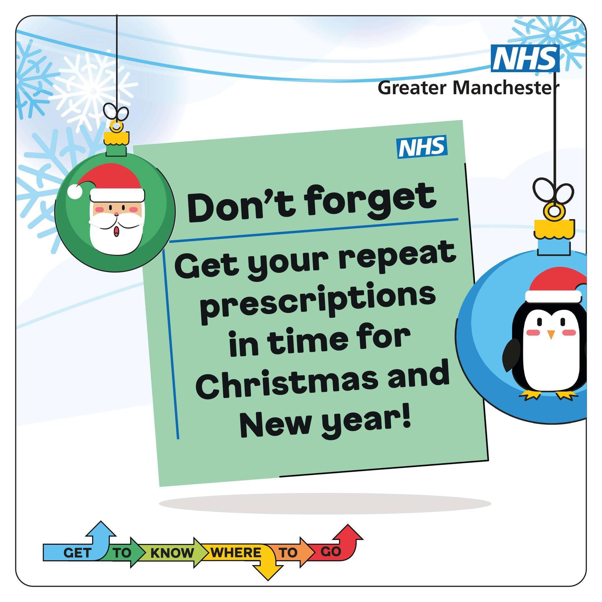 Reminder for patients to order their repeat prescriptions  in time for Christmas