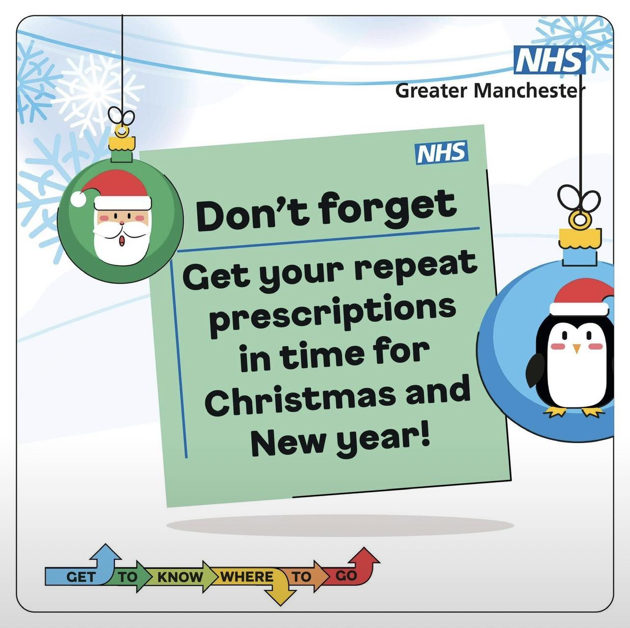 Don't forget to order our repeat prescriptions in time for Christmas and the New Year